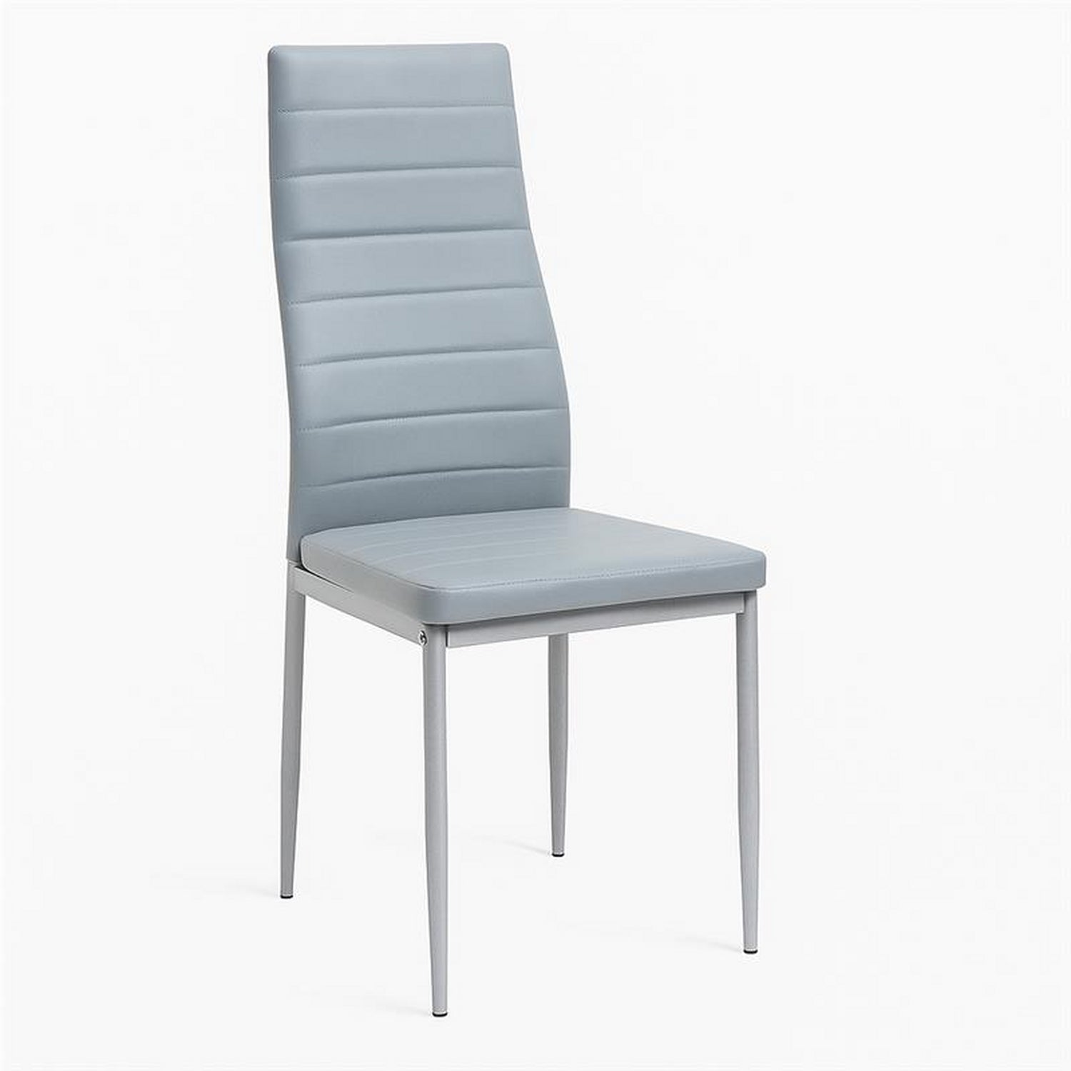 Stone grey effect dining table with leather chairs - Stone Grey / MDF Faux Leather