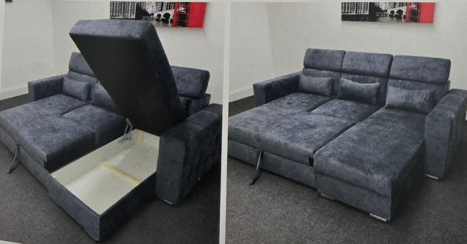 Luka Fabric, Storage Sofas Grey