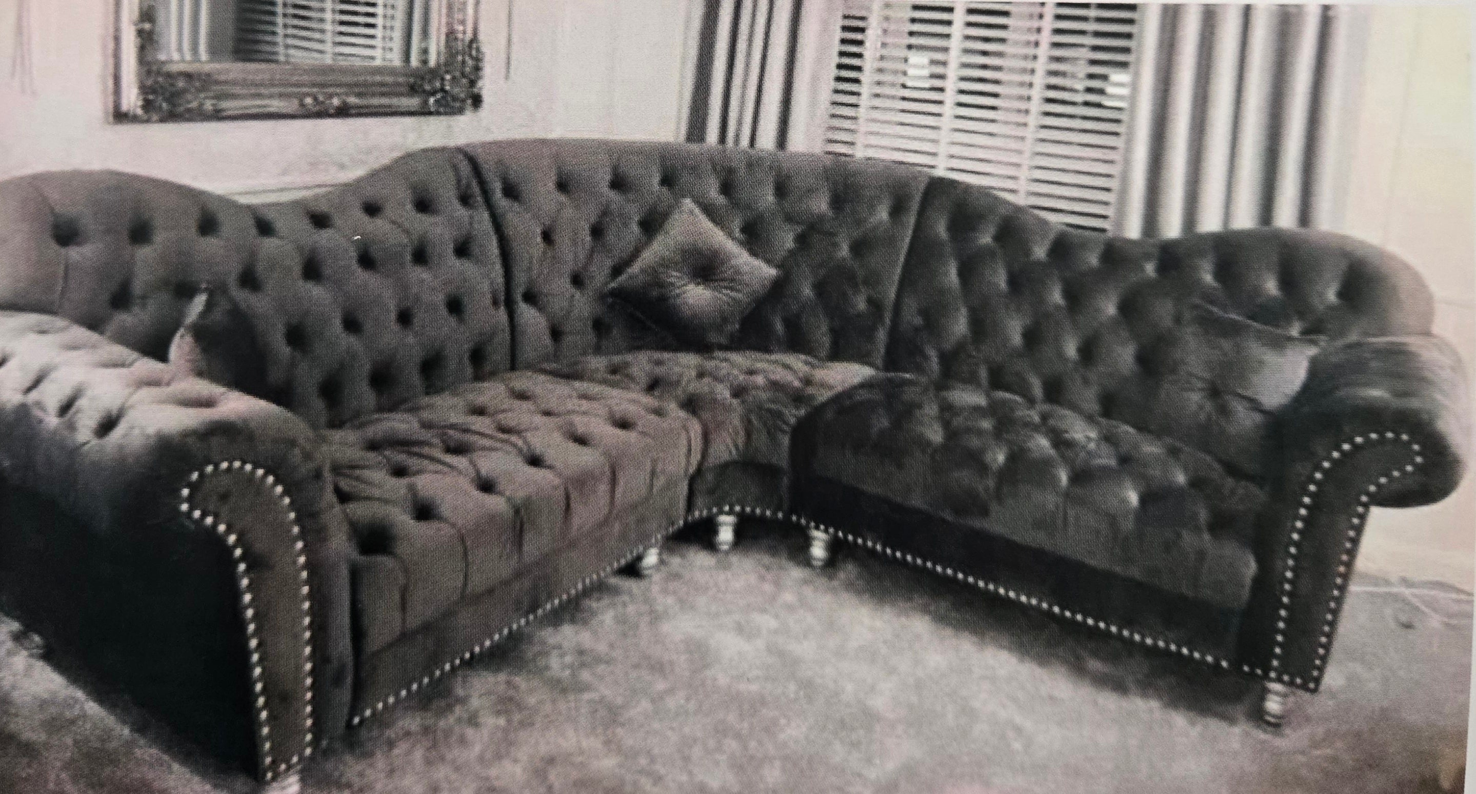 Elegance Chesterfield Grey 3+2 seater & Corner Sofas