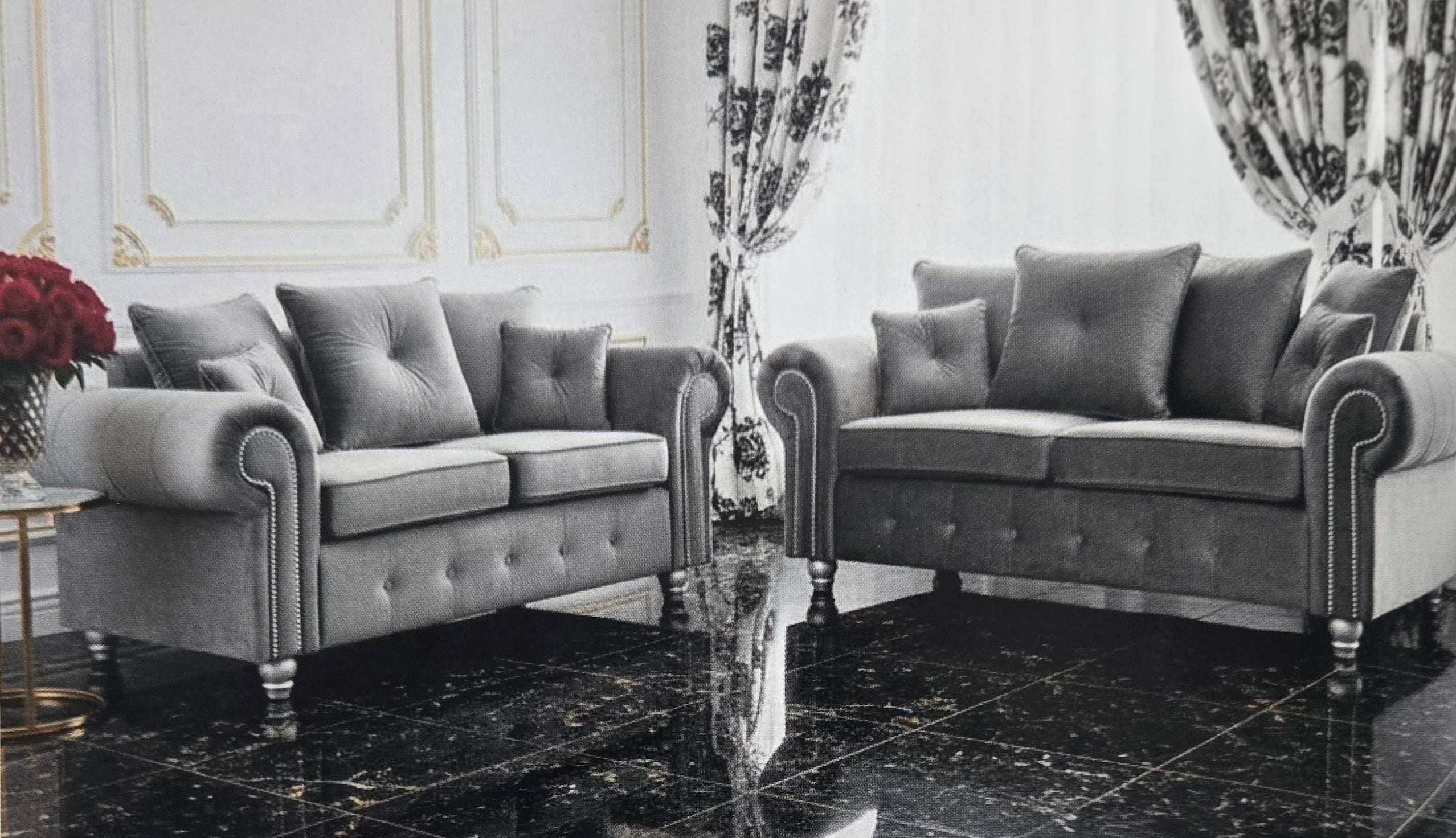 Kashmir Plush Fabric Grey