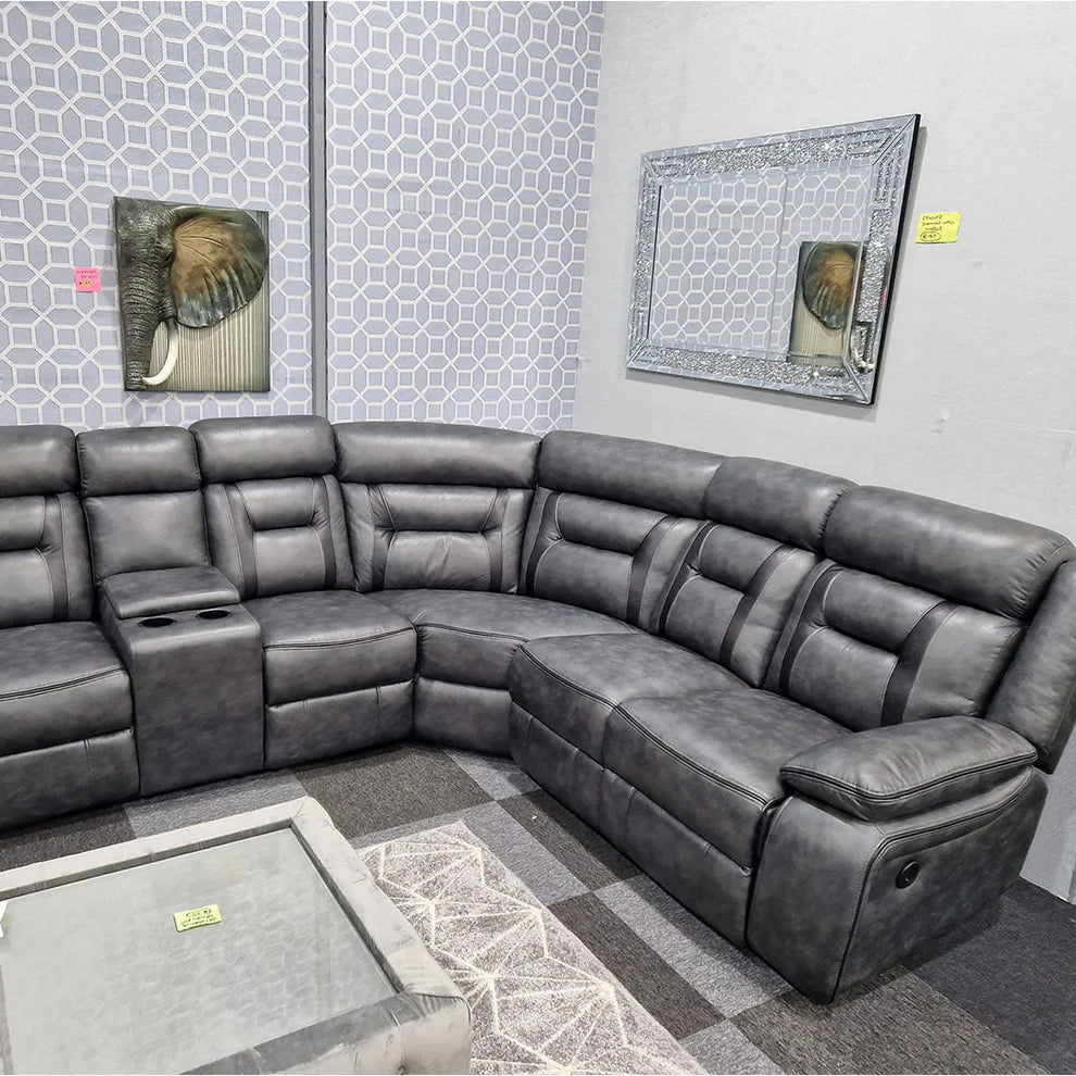 Nova Electric Recliner Leather Corner Sofa