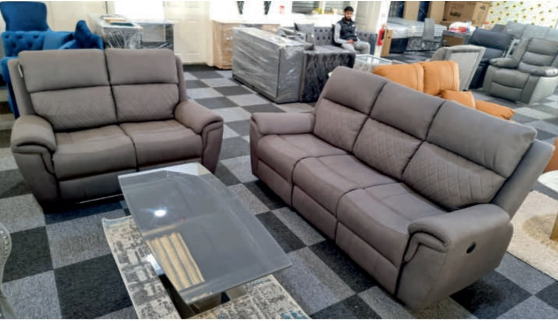 Floro Fabric Recliner Grey