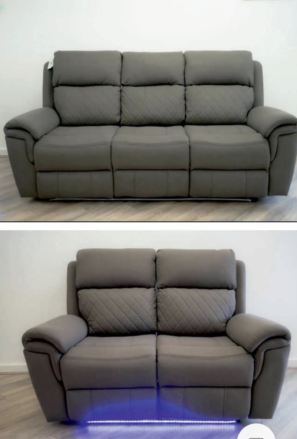 Floro Fabric Recliner Grey