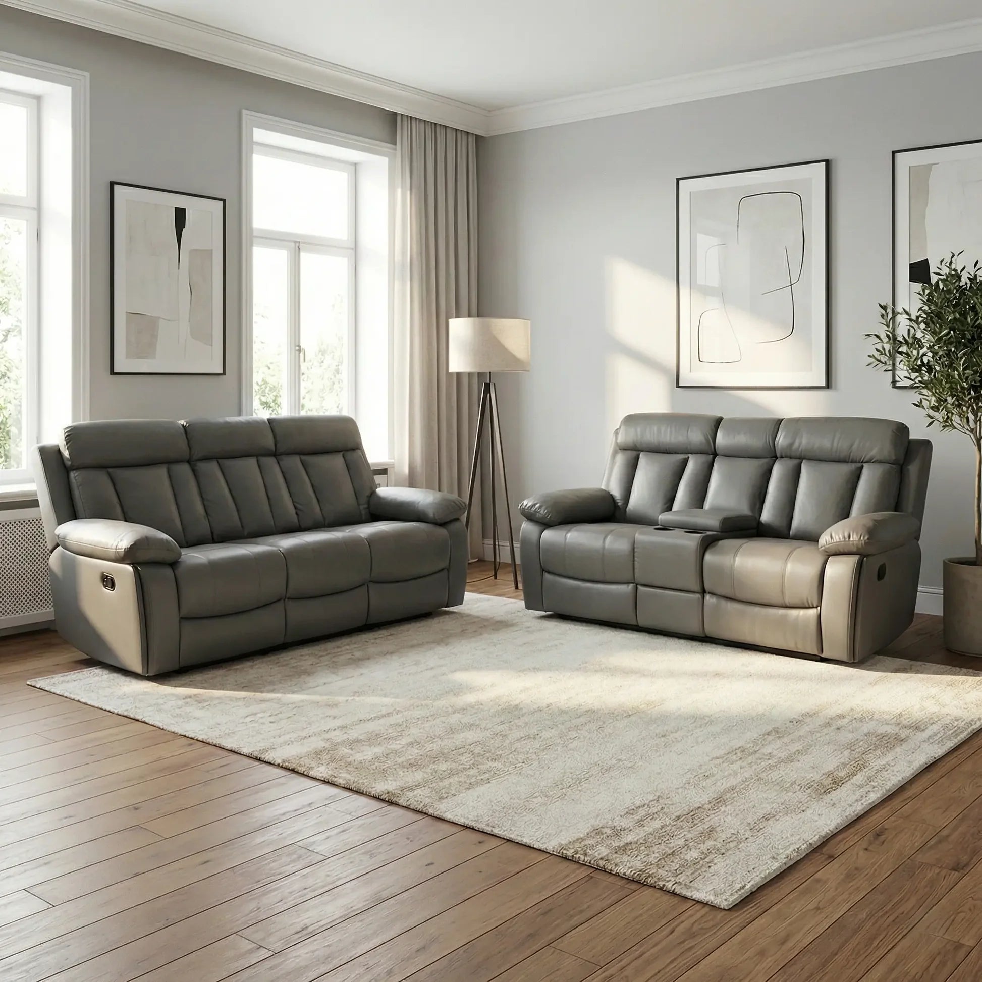 Vancouver Leather Recliner Sofa 3+2 Seater