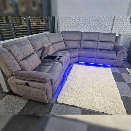 Berlin Electric Recliner Corner Sofa Micro Fibre Fabric