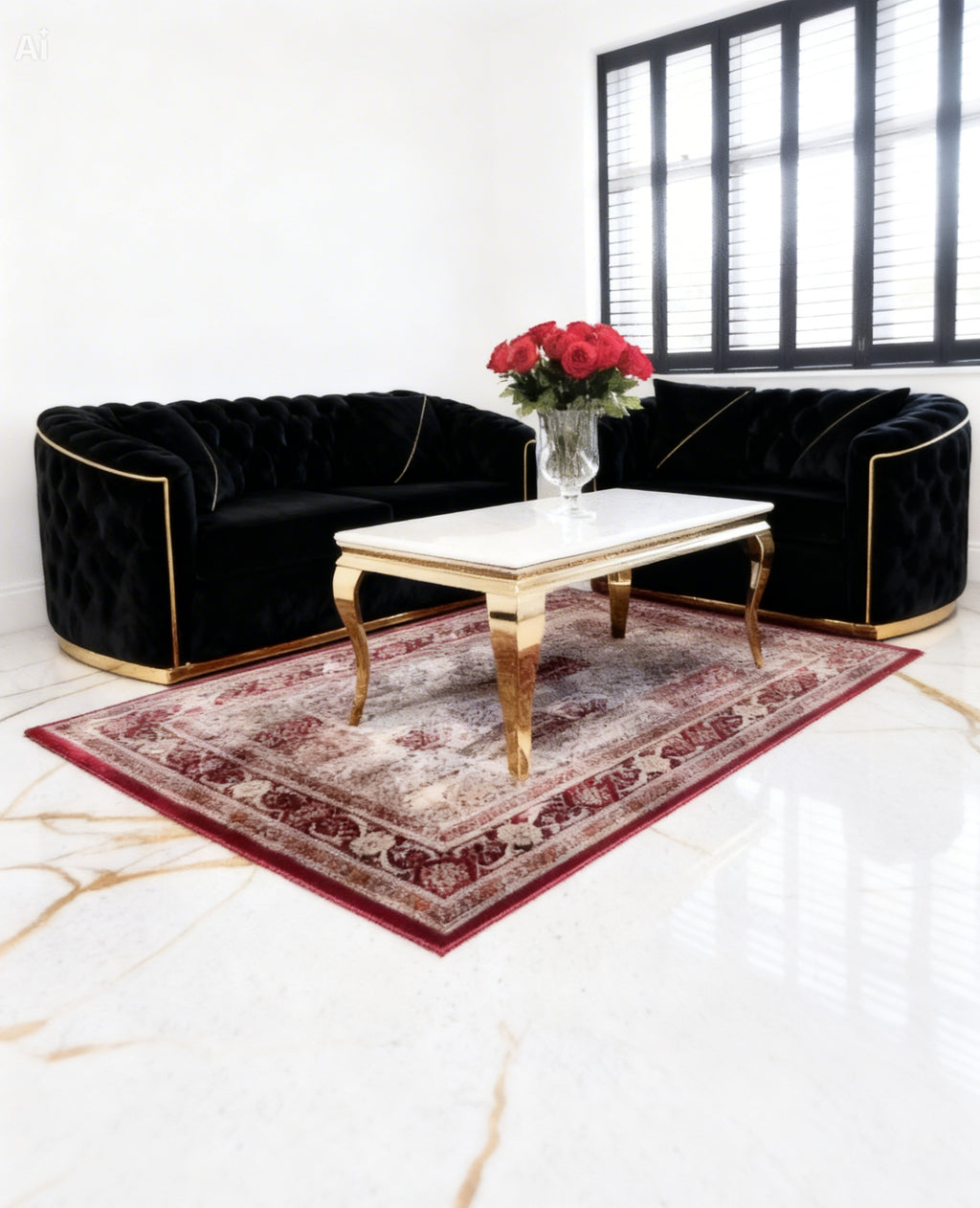 Toronto Chesterfield Plush Fabric 3+2 Seater & Corner Sofas