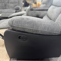 Rio Jumbo cord corner recliner in black and grey